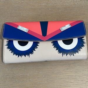 Fendi Crystal Monster Eyes Continental Wallet